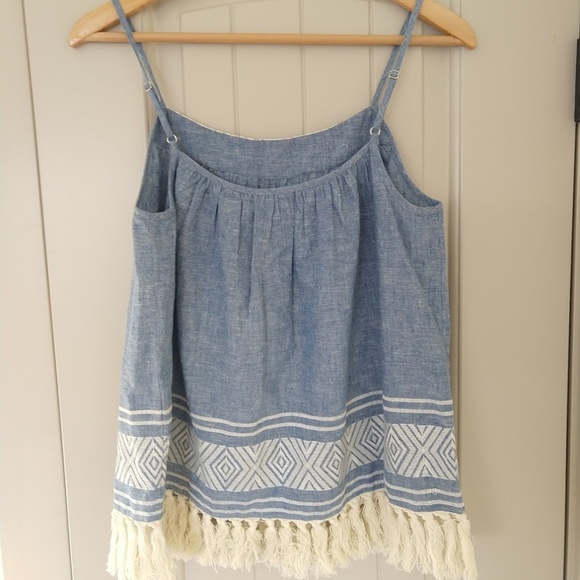 Soft Joie Agneza Top, Chambray/Porcelain Color. - Picture 4 of 6